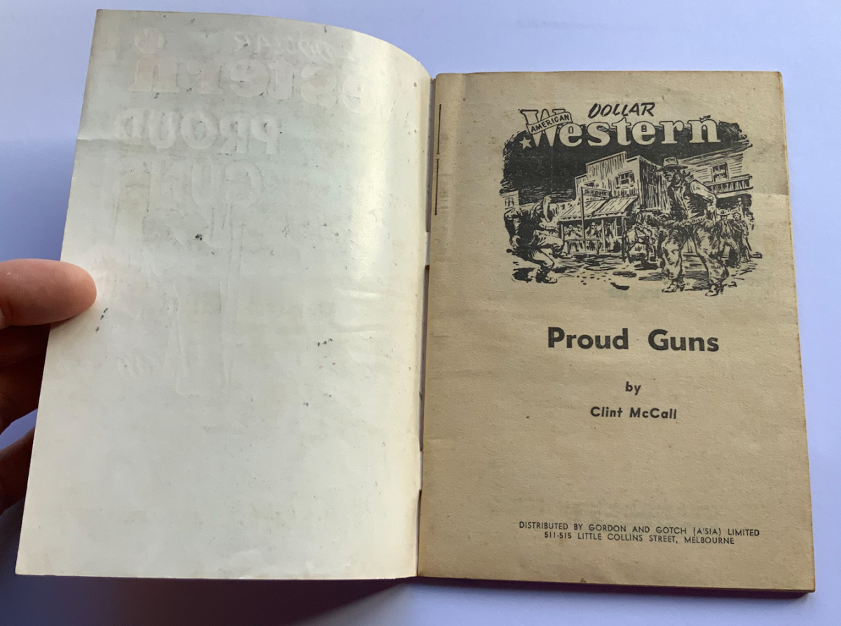 American Dollar Western PROUD GUNS pulp fiction book 1950s